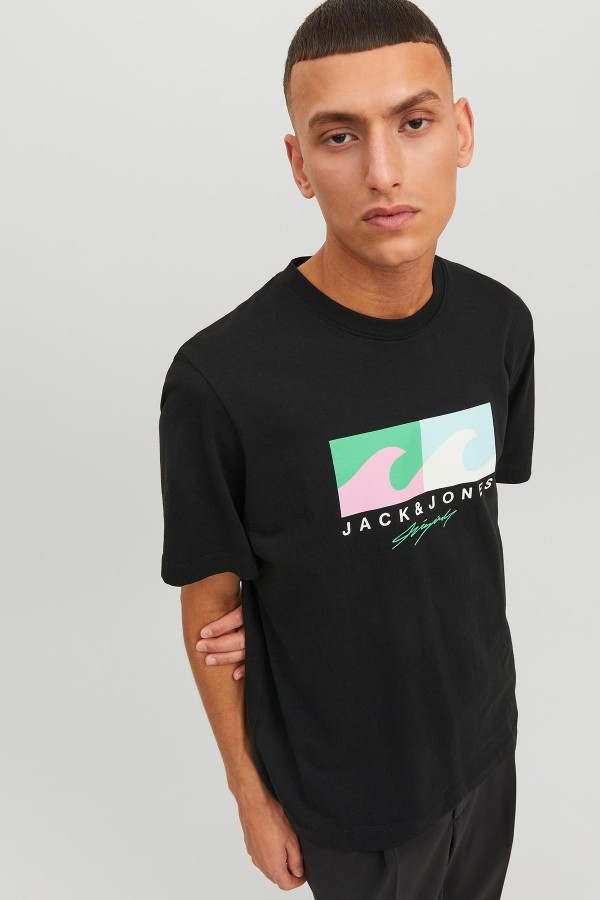 JACK & JONES 12234214 PALMIYE AGAC BASKILI KISA KOL  %100 COTON TSHIRT