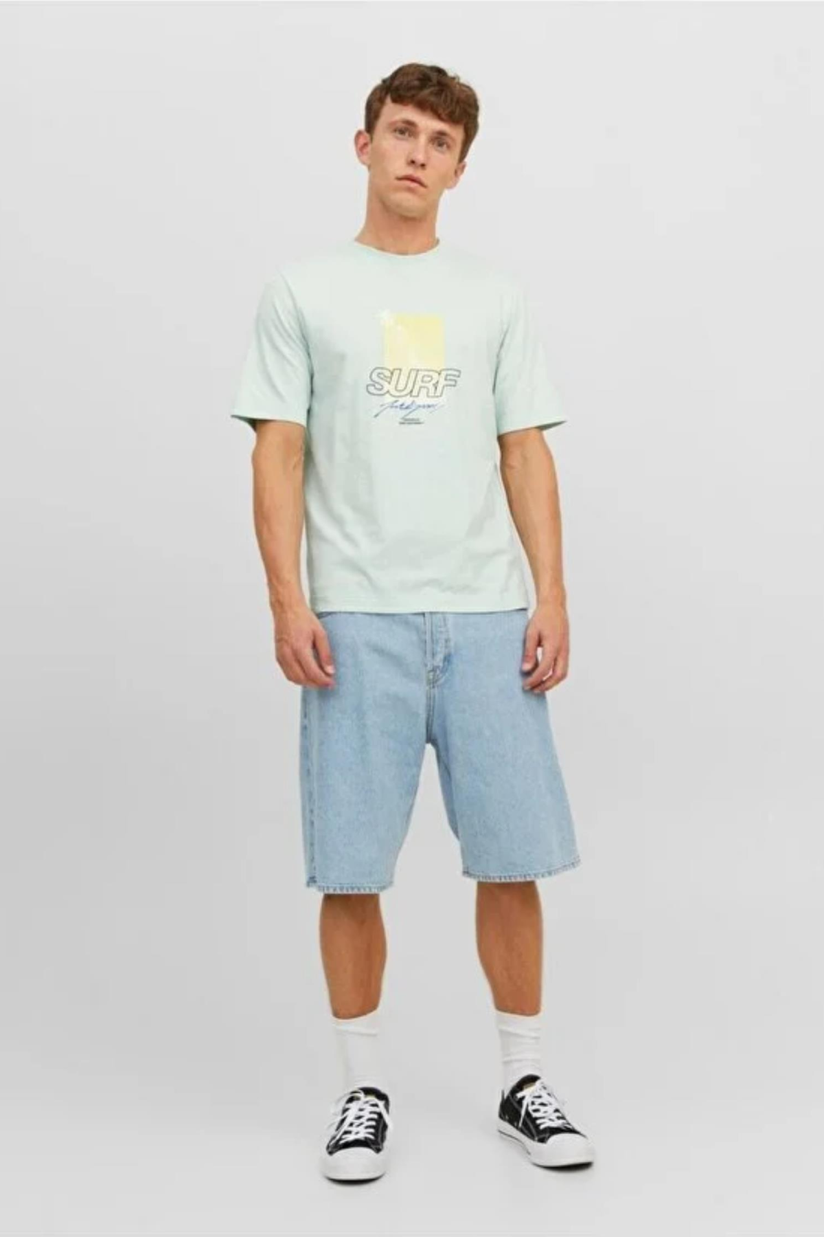 JACK&JONES 12234242 VACAY YAZILI PAMUKLU KISA KOL TSHIRT