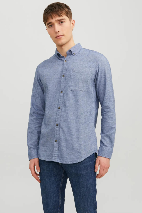 JACK&JONES 12235974 JJECLASSIC MELANGE UZUN KOL ERKEK GOMLEK