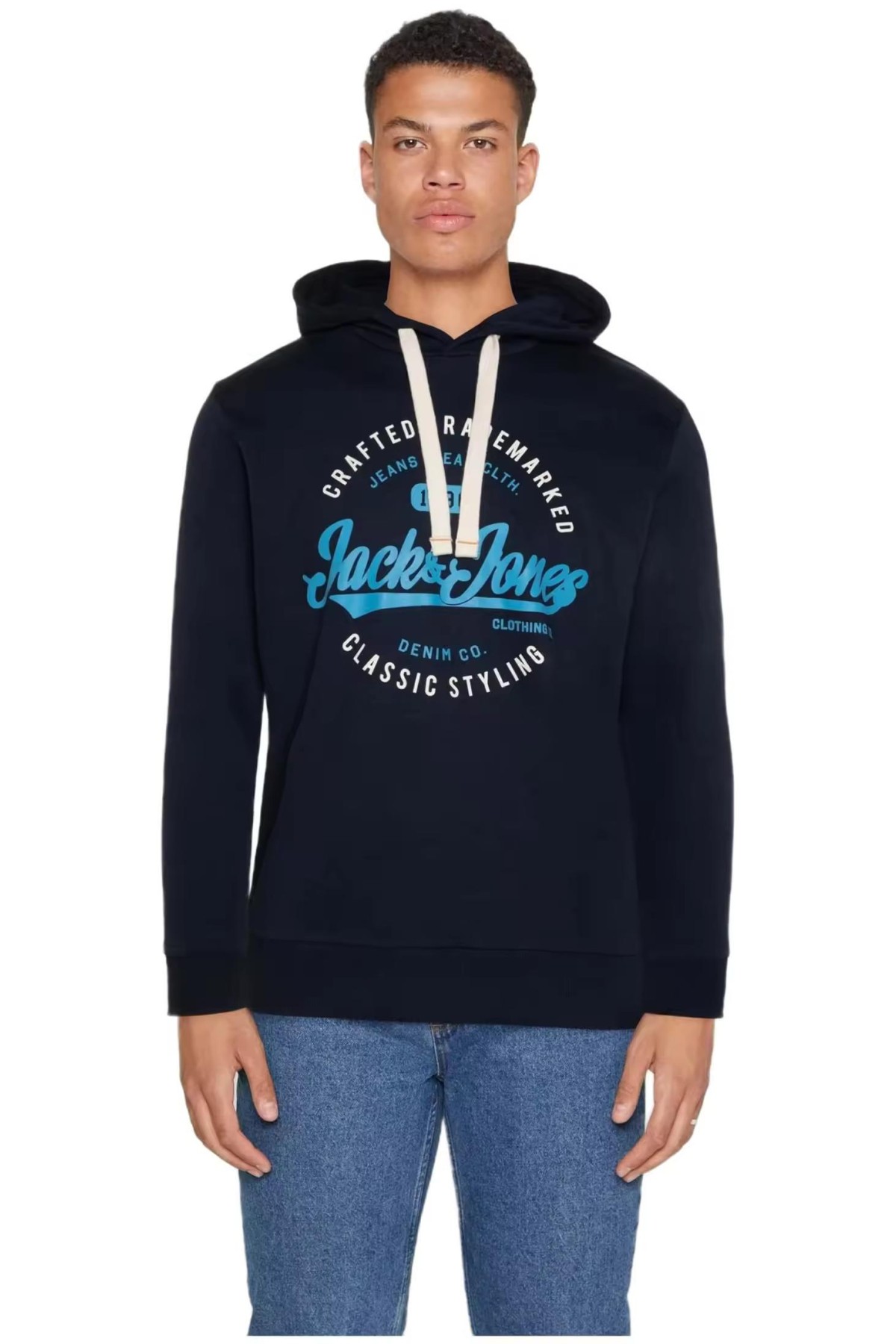 JACK&JONES 12236178 KAPUSONLU ON YAZILI SWEAT