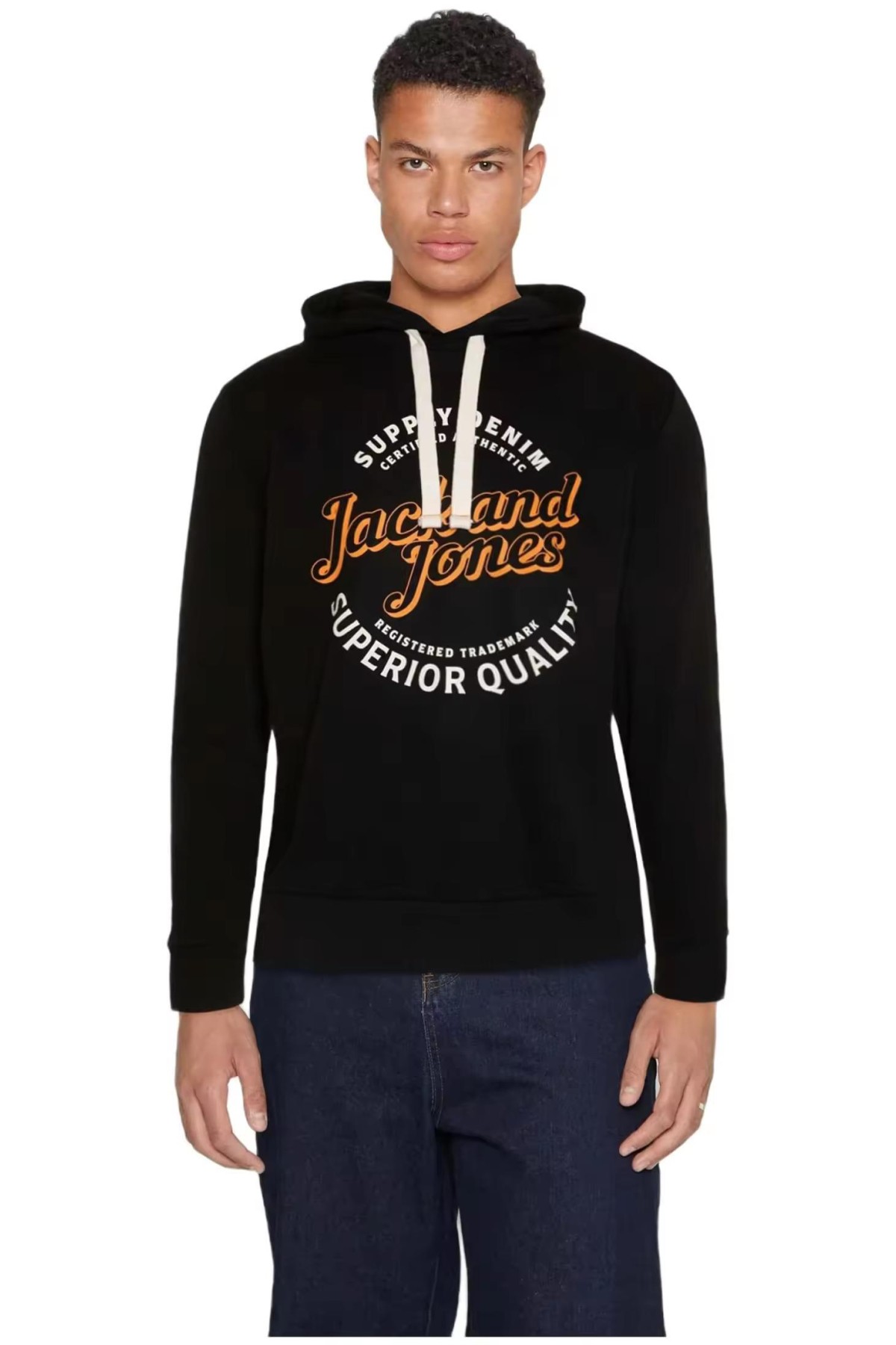 JACK&JONES 12236178 KAPUSONLU ON YAZILI SWEAT