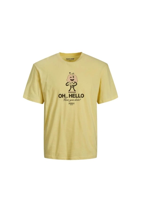 JACK & JONES 12238164 TEAMWORK YAZILI KIRAZ BASKILI KISA KOL  %100 COTON TSHIRT