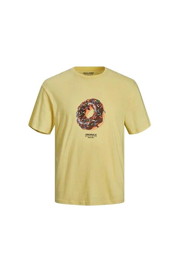 JACK & JONES 12238166  0 YAKA ONU FLAMINGO BASKILI KISA KOL   %100 COTON TSHIRT