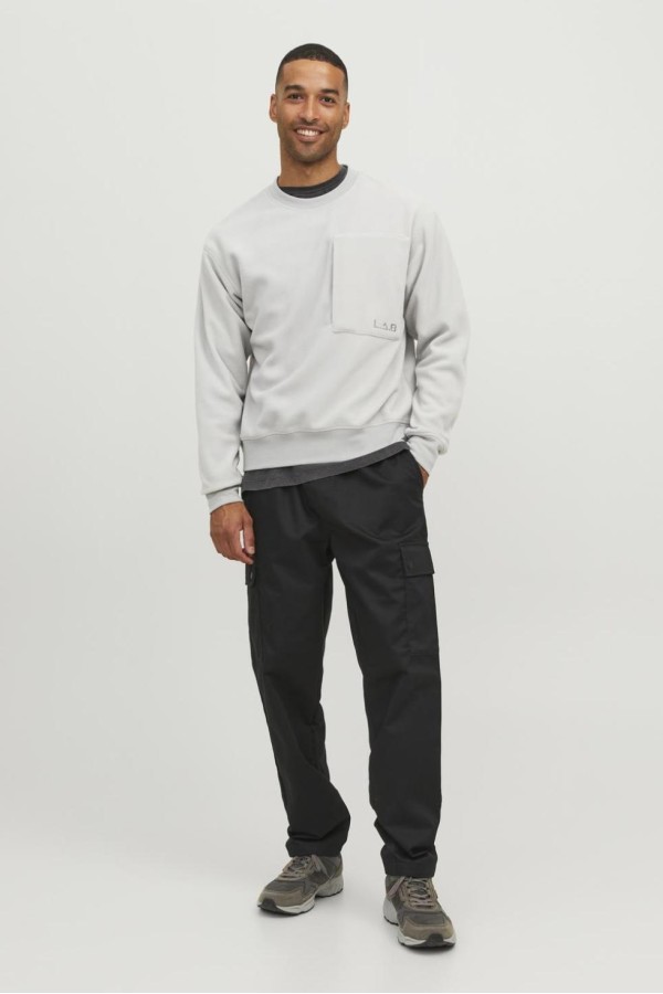 JACK&JONES 12241523 YUVARLAK YAKA GOGUS CEP DETAYLI POLAR SWEAT