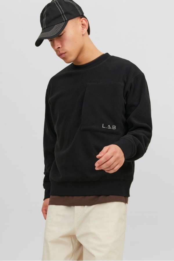 JACK&JONES 12241523 YUVARLAK YAKA GOGUS CEP DETAYLI POLAR SWEAT