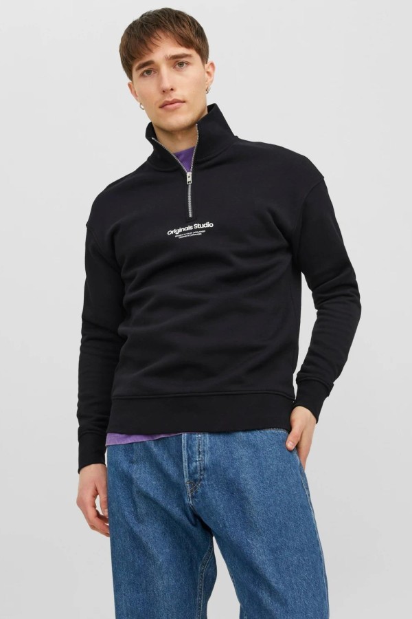 JACK&JONES 12241777 ORIGINALS STUDIO ONDEN YAZILI FERMUARLI SWEATSHIRT