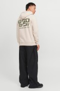 JACK&JONES 12242225 GOGUS YAZILI KAPUSONLU 2 IPLIK SARDONLU SWEAT