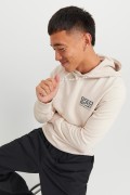 JACK&JONES 12242225 GOGUS YAZILI KAPUSONLU 2 IPLIK SARDONLU SWEAT