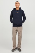 JACK&JONES 12242225 GOGUS YAZILI KAPUSONLU 2 IPLIK SARDONLU SWEAT