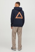 JACK&JONES 12242225 GOGUS YAZILI KAPUSONLU 2 IPLIK SARDONLU SWEAT