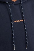 JACK&JONES 12242225 GOGUS YAZILI KAPUSONLU 2 IPLIK SARDONLU SWEAT