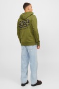 JACK&JONES 12242225 GOGUS YAZILI KAPUSONLU 2 IPLIK SARDONLU SWEAT
