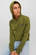 JACK&JONES 12242225 GOGUS YAZILI KAPUSONLU 2 IPLIK SARDONLU SWEAT
