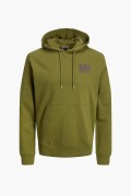 JACK&JONES 12242225 GOGUS YAZILI KAPUSONLU 2 IPLIK SARDONLU SWEAT