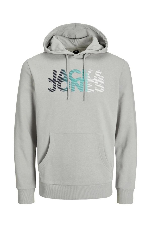 JACK&JONES 12243927 COSHADY SWEAT HOOD ONU YAZI BASKILI KAPUSONLU SWEAT