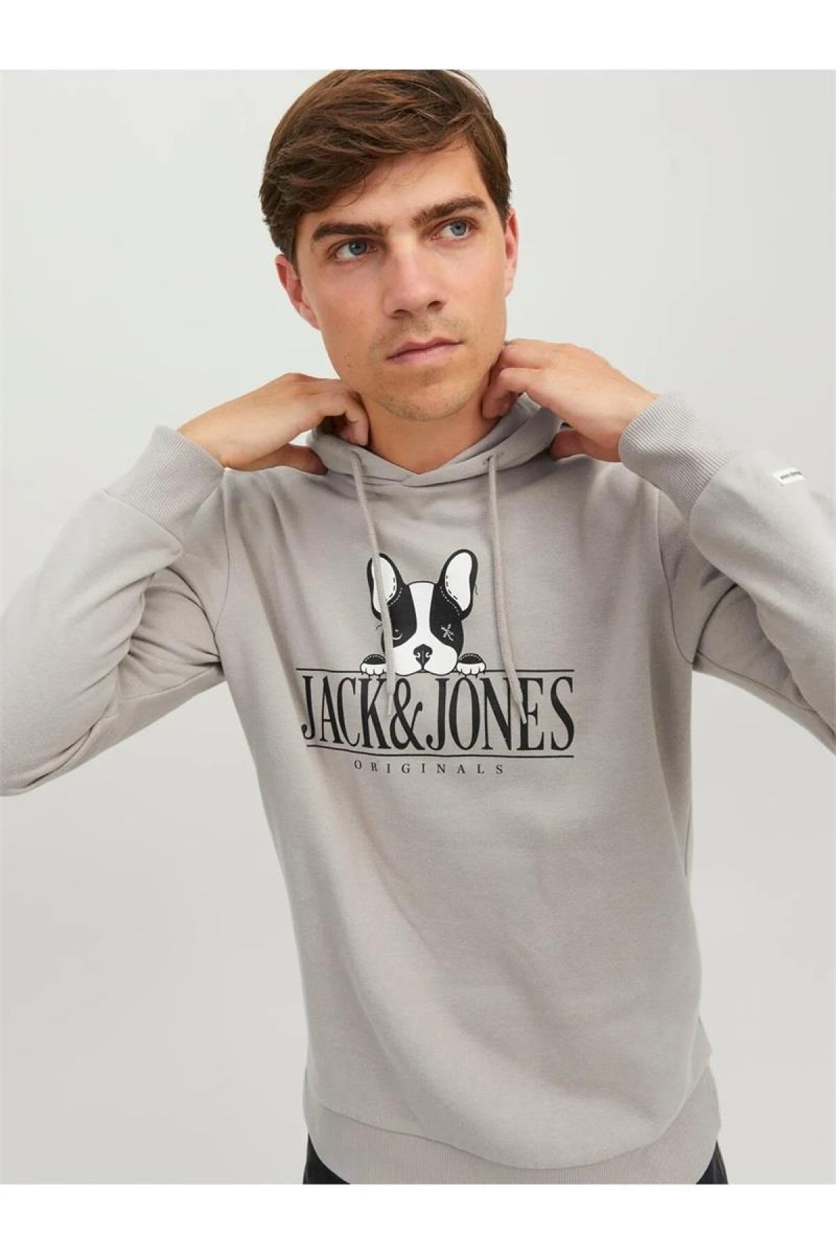 JACK&JONES 12244219 ORGINALS YAZILI KOPEK BASKILI KAPUSONLU SWEAT JACK&JONES 12244219 ORGINALS YAZILI KOPEK BASKILI KAPUSONLU SWEAT