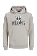 JACK&JONES 12244219 ORGINALS YAZILI KOPEK BASKILI KAPUSONLU SWEAT
