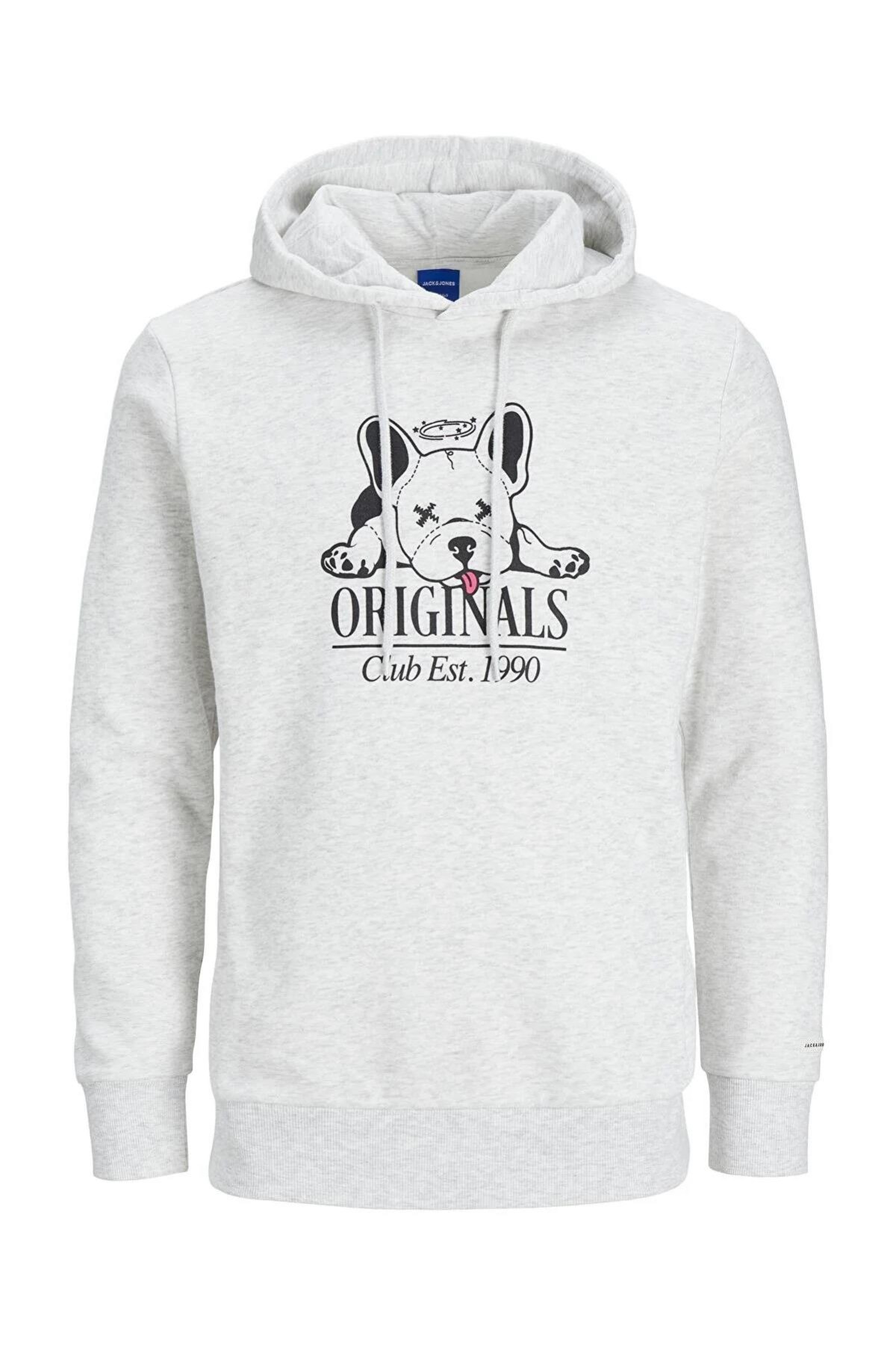 JACK&JONES 12244219 ORGINALS YAZILI KOPEK BASKILI KAPUSONLU SWEAT JACK&JONES 12244219 ORGINALS YAZILI KOPEK BASKILI KAPUSONLU SWEAT