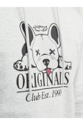JACK&JONES 12244219 ORGINALS YAZILI KOPEK BASKILI KAPUSONLU SWEAT