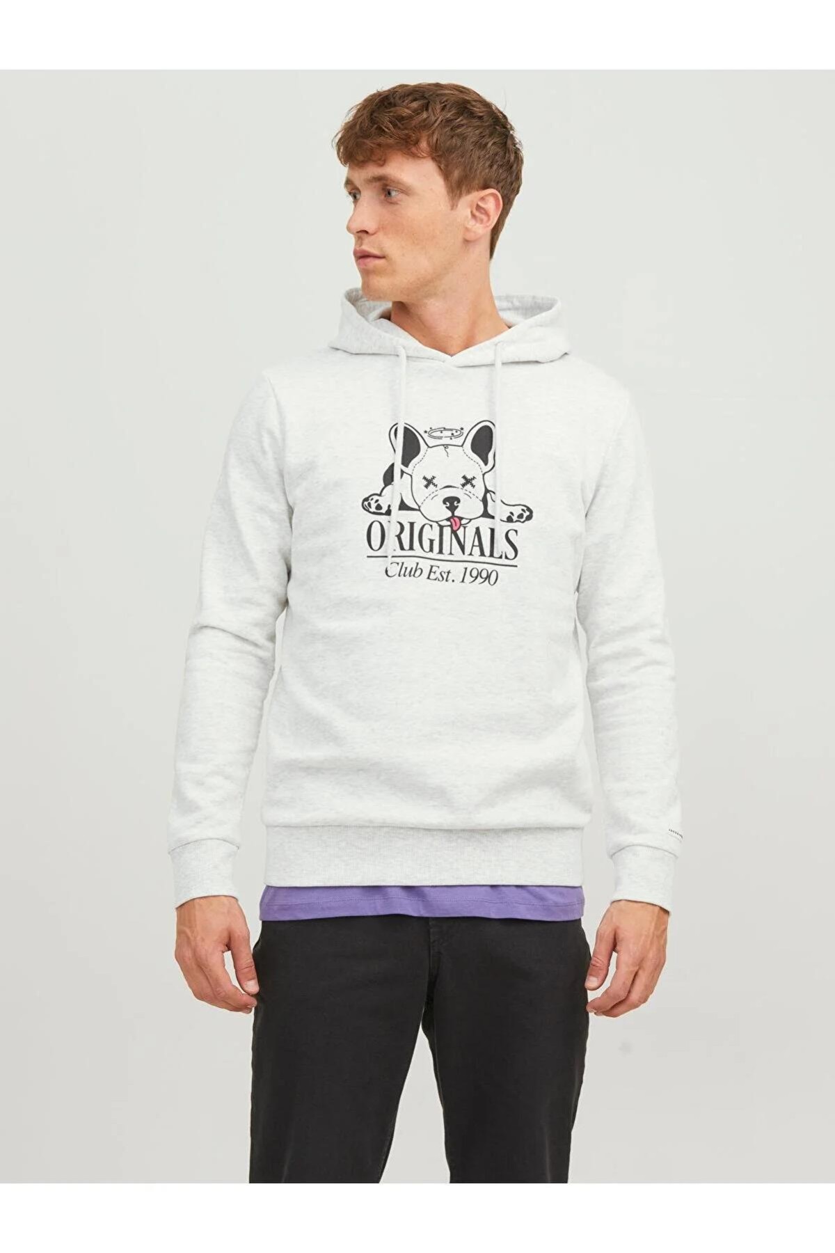 JACK&JONES 12244219 ORGINALS YAZILI KOPEK BASKILI KAPUSONLU SWEAT JACK&JONES 12244219 ORGINALS YAZILI KOPEK BASKILI KAPUSONLU SWEAT
