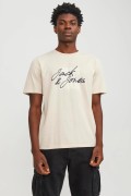 JACK&JONES 12247779 ON CIZGI UZERI YAZILI   0 YAKA KISA KOL TSH