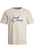 JACK&JONES 12247779 ON CIZGI UZERI YAZILI   0 YAKA KISA KOL TSH