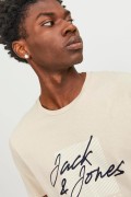 JACK&JONES 12247779 ON CIZGI UZERI YAZILI   0 YAKA KISA KOL TSH