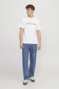 JACK&JONES 12247779 ON CIZGI UZERI YAZILI   0 YAKA KISA KOL TSH