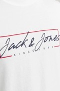 JACK&JONES 12247779 ON CIZGI UZERI YAZILI   0 YAKA KISA KOL TSH