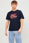 JACK&JONES 12247779 ON CIZGI UZERI YAZILI   0 YAKA KISA KOL TSH