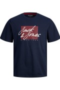 JACK&JONES 12247779 ON CIZGI UZERI YAZILI   0 YAKA KISA KOL TSH