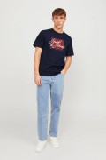 JACK&JONES 12247779 ON CIZGI UZERI YAZILI   0 YAKA KISA KOL TSH