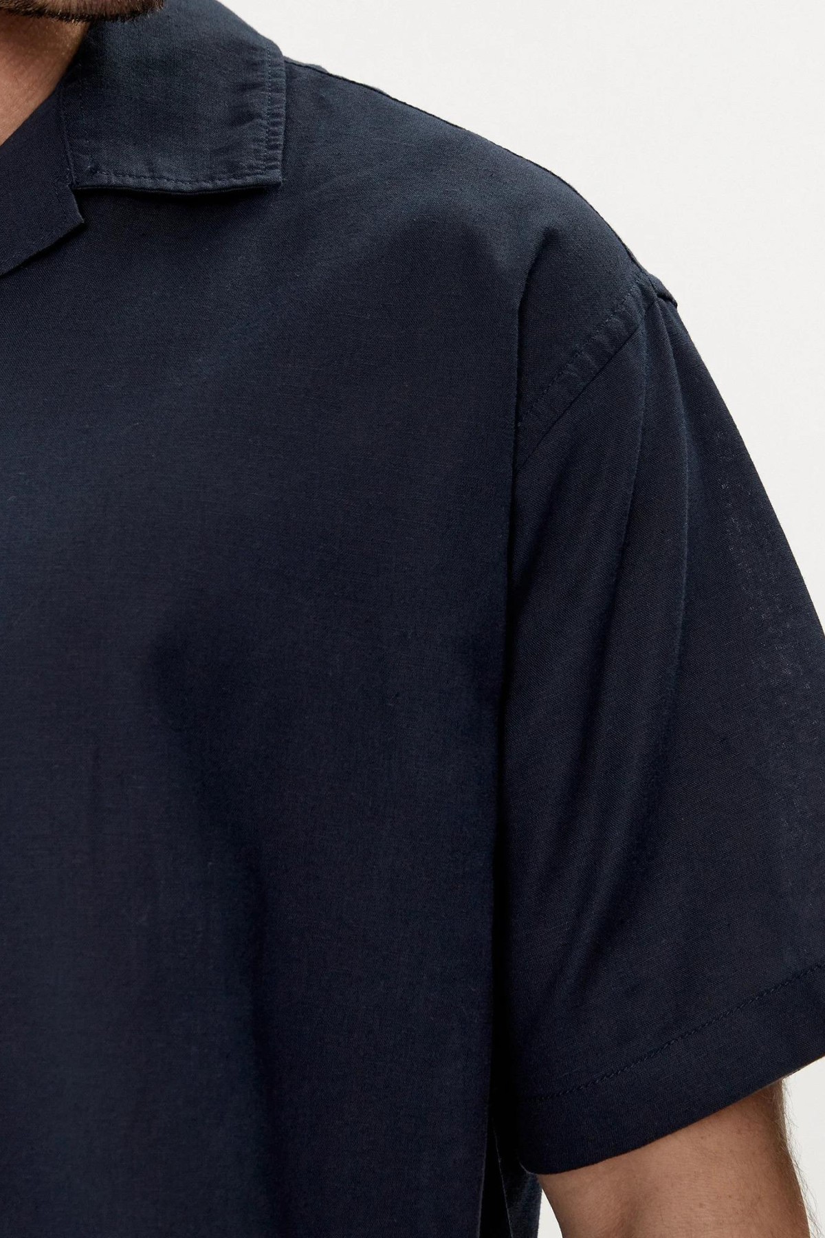 JACK&JONES 12248594 LINEN BLEND KISA KOL GOMLEK JACK&JONES 12248594 LINEN BLEND KISA KOL GOMLEK