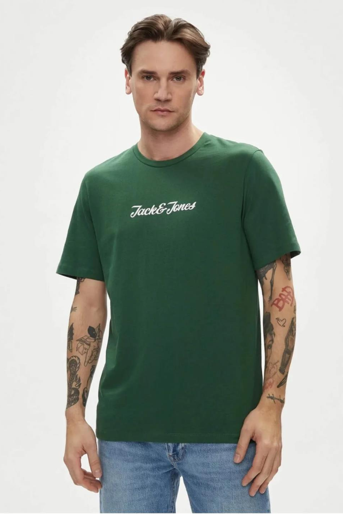 JACK&JONES 12248600 ONU YAZILI   0 YAKA KISA KOL TSHIRT