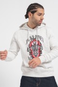 JACK&JONES 12248898 BASKILI KAPUSONLU SARDONLU SWEATSHIRT
