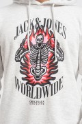 JACK&JONES 12248898 BASKILI KAPUSONLU SARDONLU SWEATSHIRT