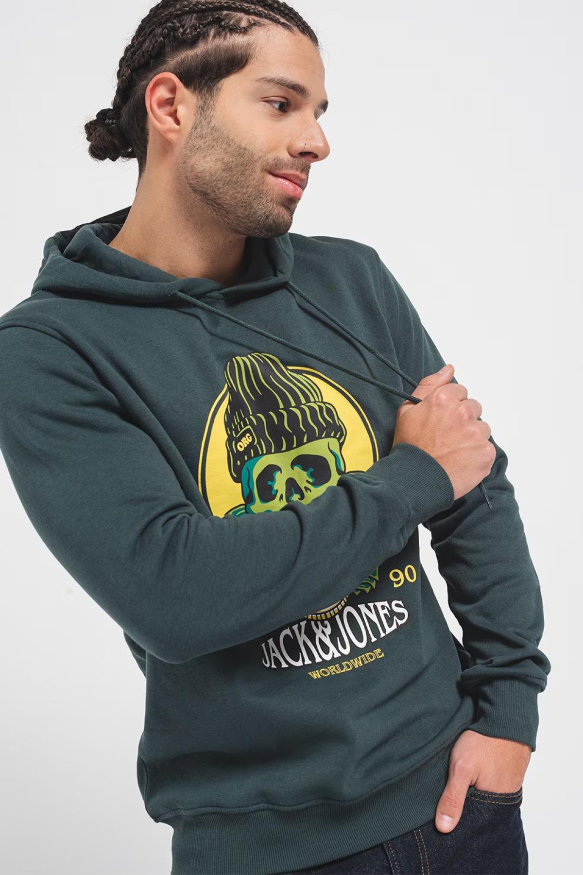JACK&JONES 12248898 BASKILI KAPUSONLU SARDONLU SWEATSHIRT JACK&JONES 12248898 BASKILI KAPUSONLU SARDONLU SWEATSHIRT