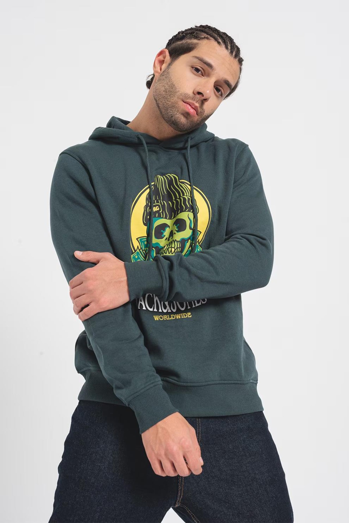 JACK&JONES 12248898 BASKILI KAPUSONLU SARDONLU SWEATSHIRT JACK&JONES 12248898 BASKILI KAPUSONLU SARDONLU SWEATSHIRT