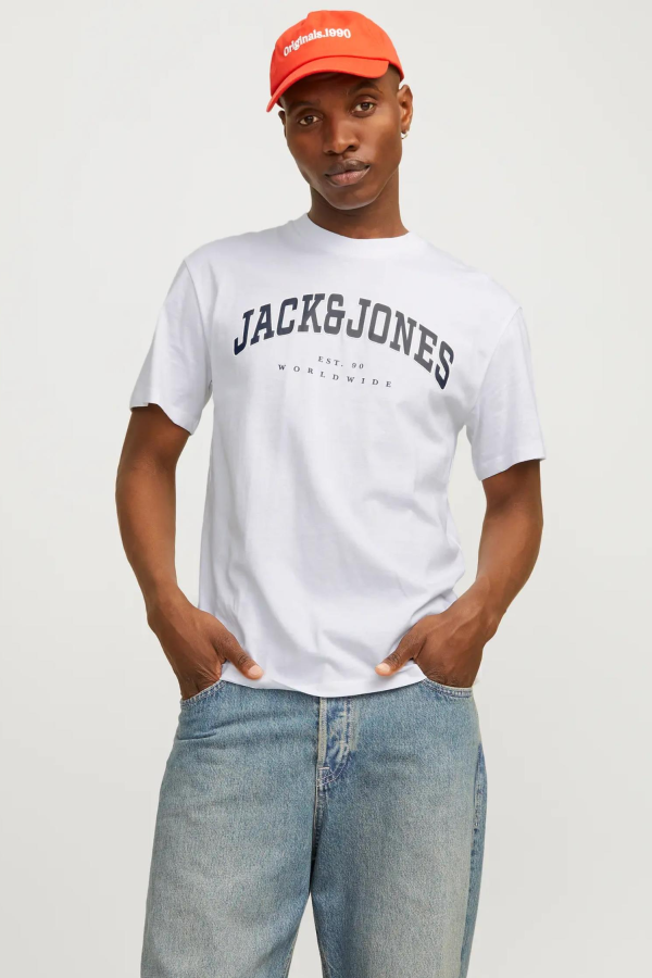 JACK&JONES 12257579 JJECALES VARSITY 0 YAKA KISA KOL TSH