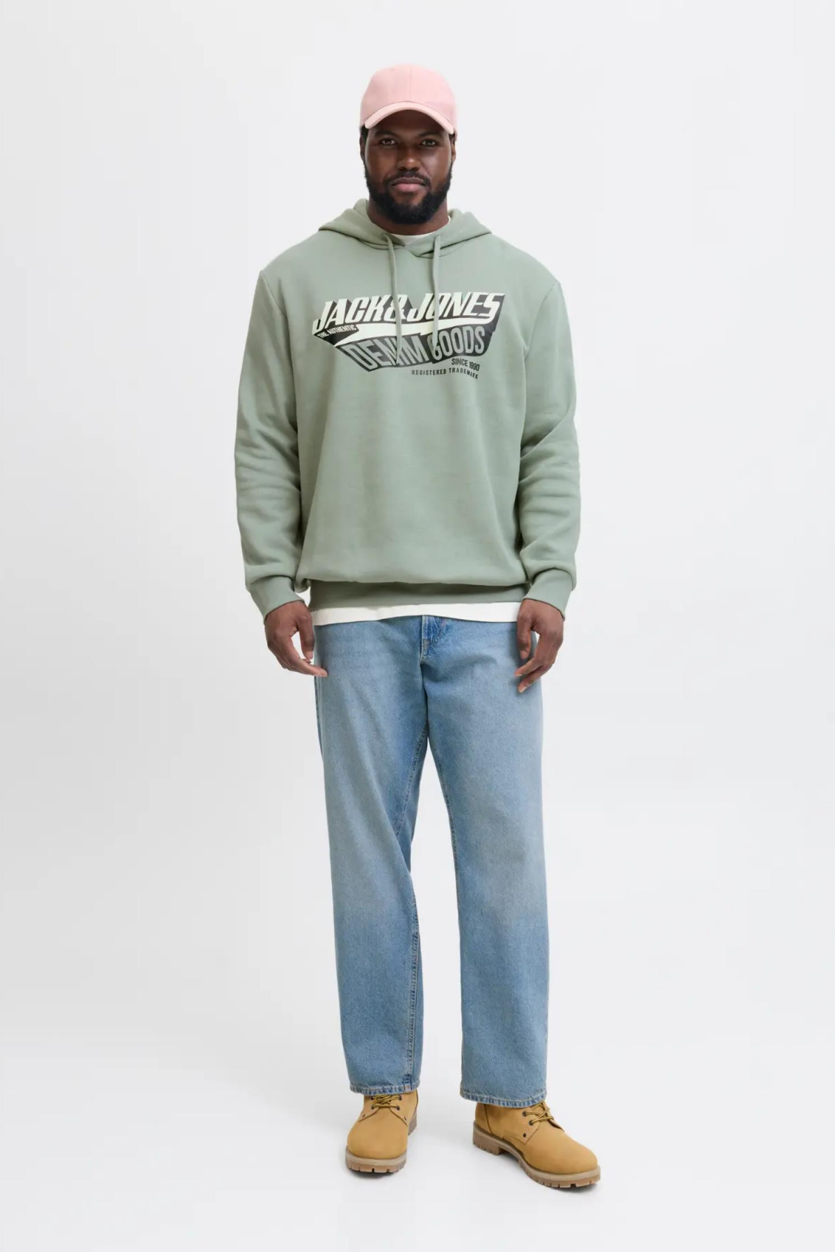 JACK&JONES 12258873 JJELOGO ON YAZILI BUYUK BEDEN ERKEK SWEAT