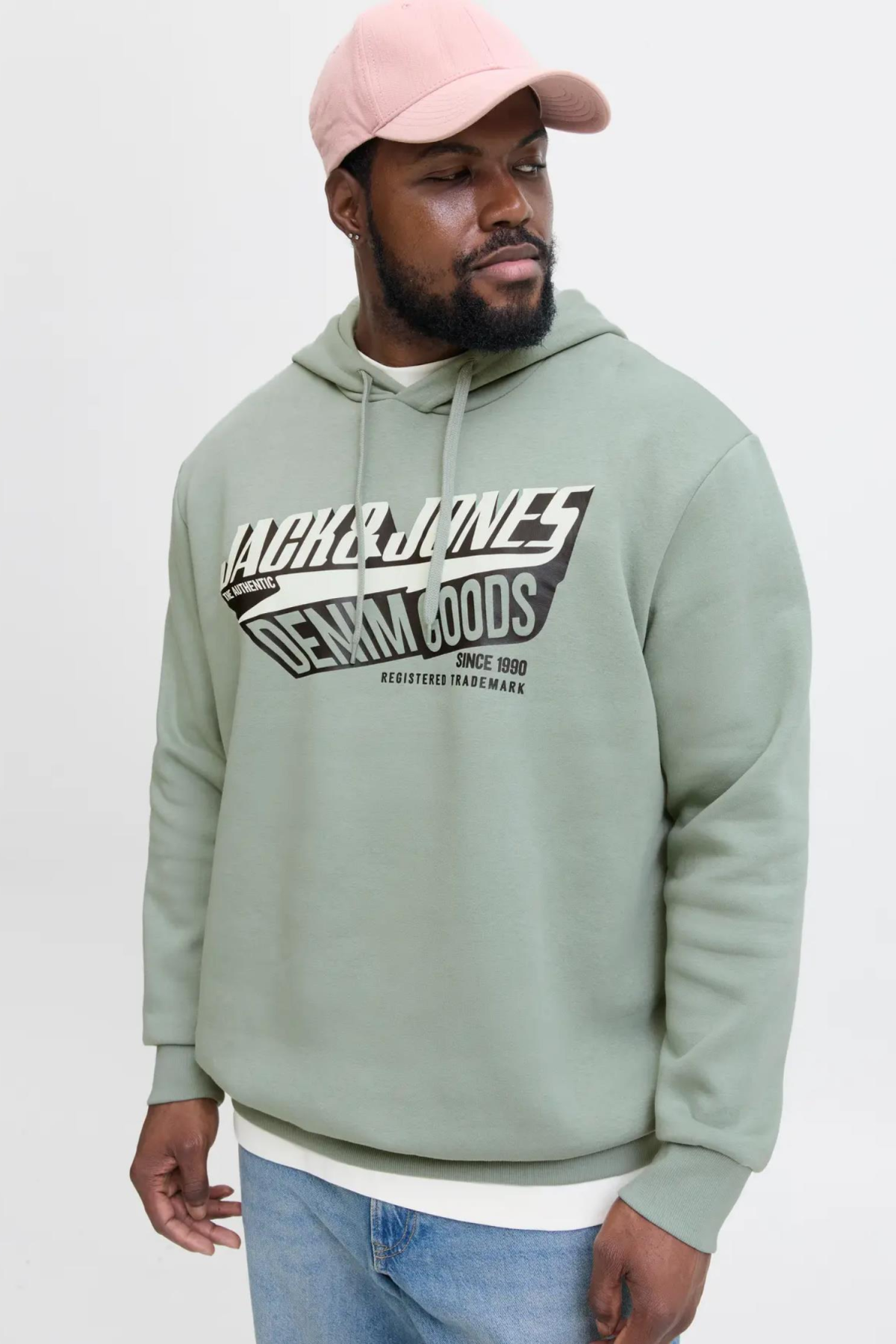 JACK&JONES 12258873 JJELOGO ON YAZILI BUYUK BEDEN ERKEK SWEAT