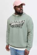 JACK&JONES 12258873 JJELOGO ON YAZILI BUYUK BEDEN ERKEK SWEAT