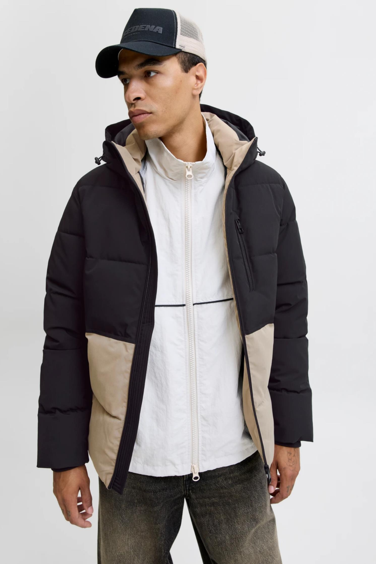 JACK&JONES 12278792 JJEOWEN PUFFER CIKMA KAPUSONLU ICI DOLGULU KALIN MONT