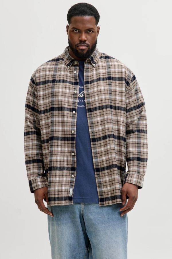 JACK&JONES 12287627 BATTAL BUYUK BEDEN UZUN KOL GOMLEK