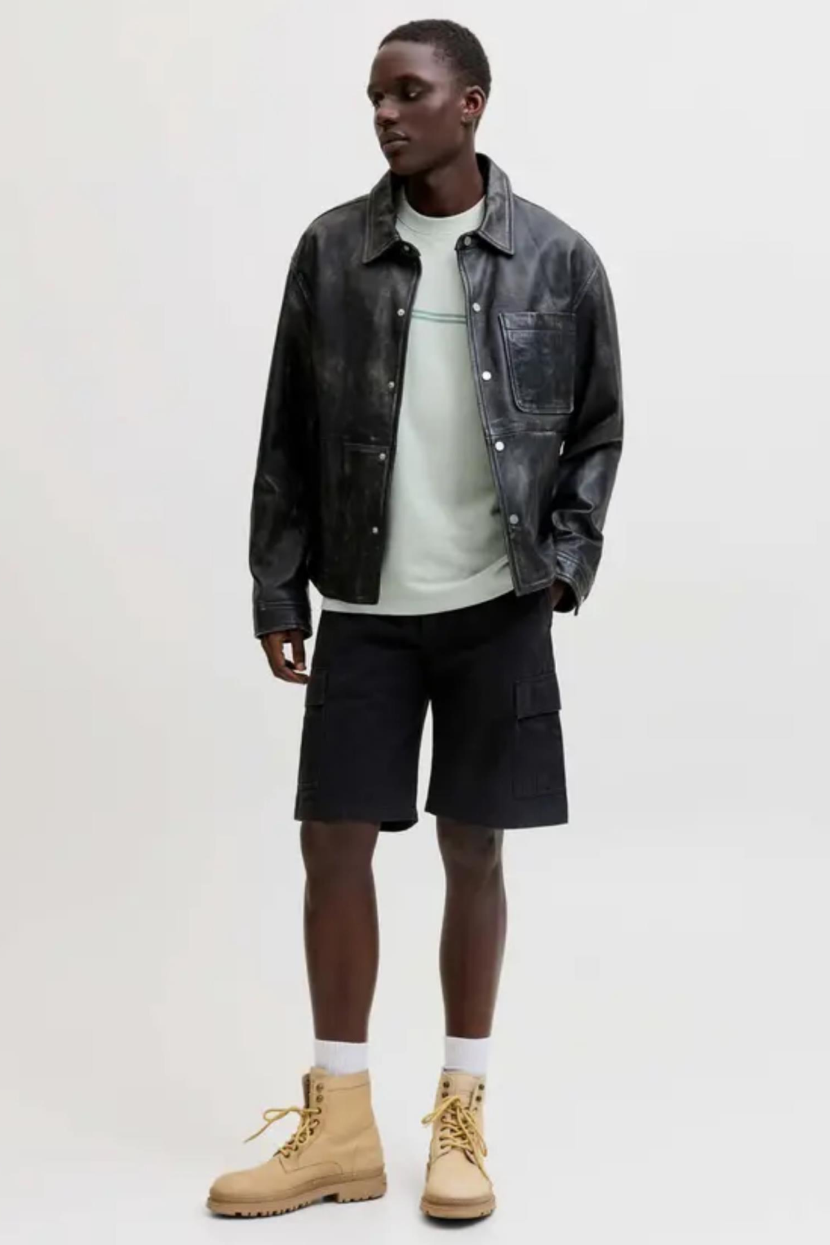 JACK&JONES 12289936 JCOFUSION CHEST 0 YAKA KISA KOL TSH