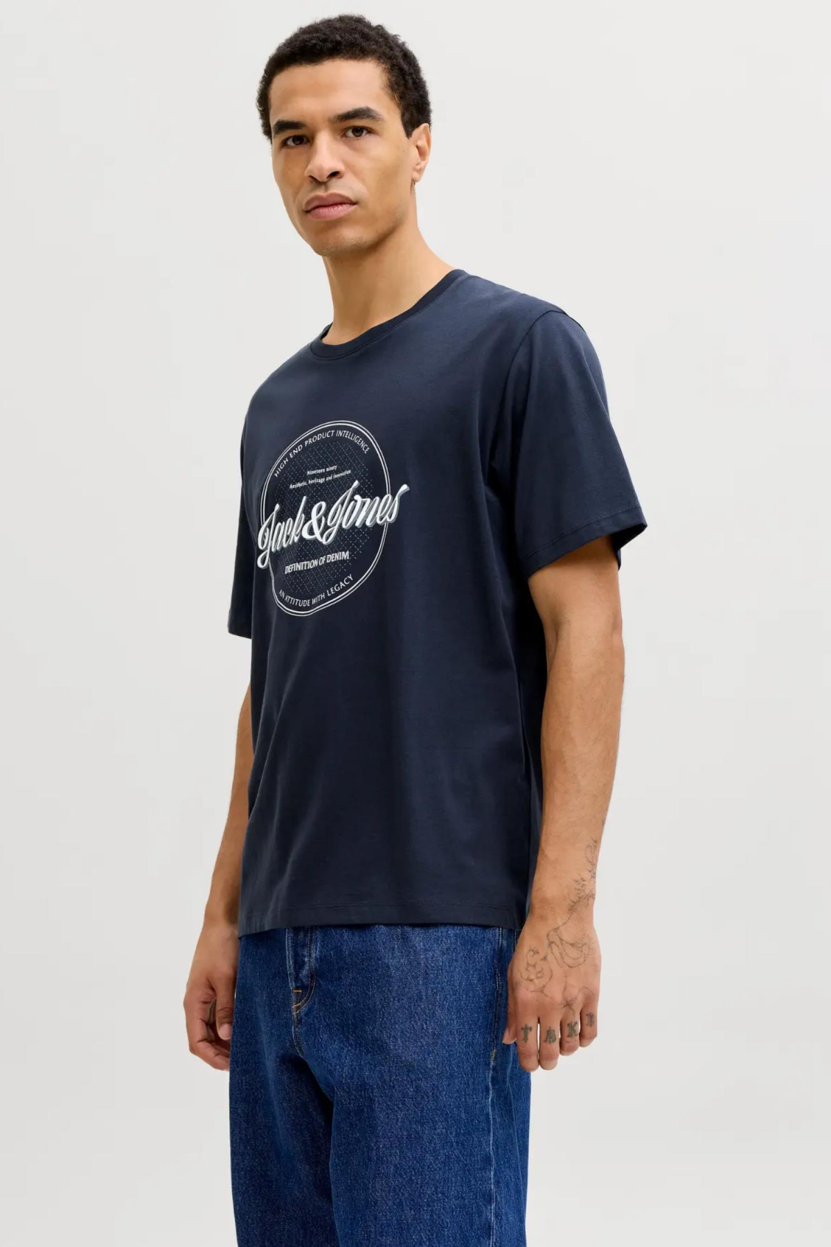 JACK&JONES 12290417 JJEDOVER DENIM TEE 0 YAKA KISA KOL TSH