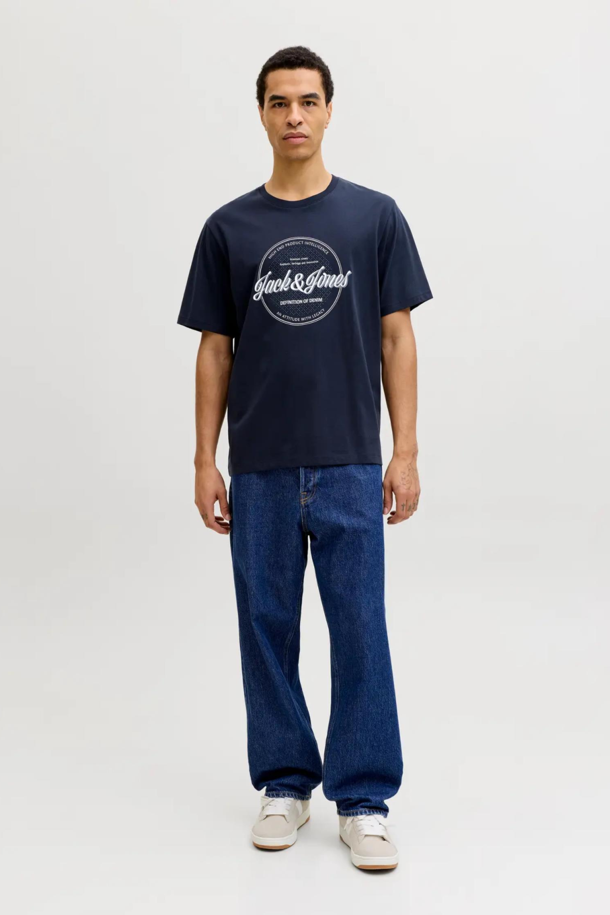 JACK&JONES 12290417 JJEDOVER DENIM TEE 0 YAKA KISA KOL TSH