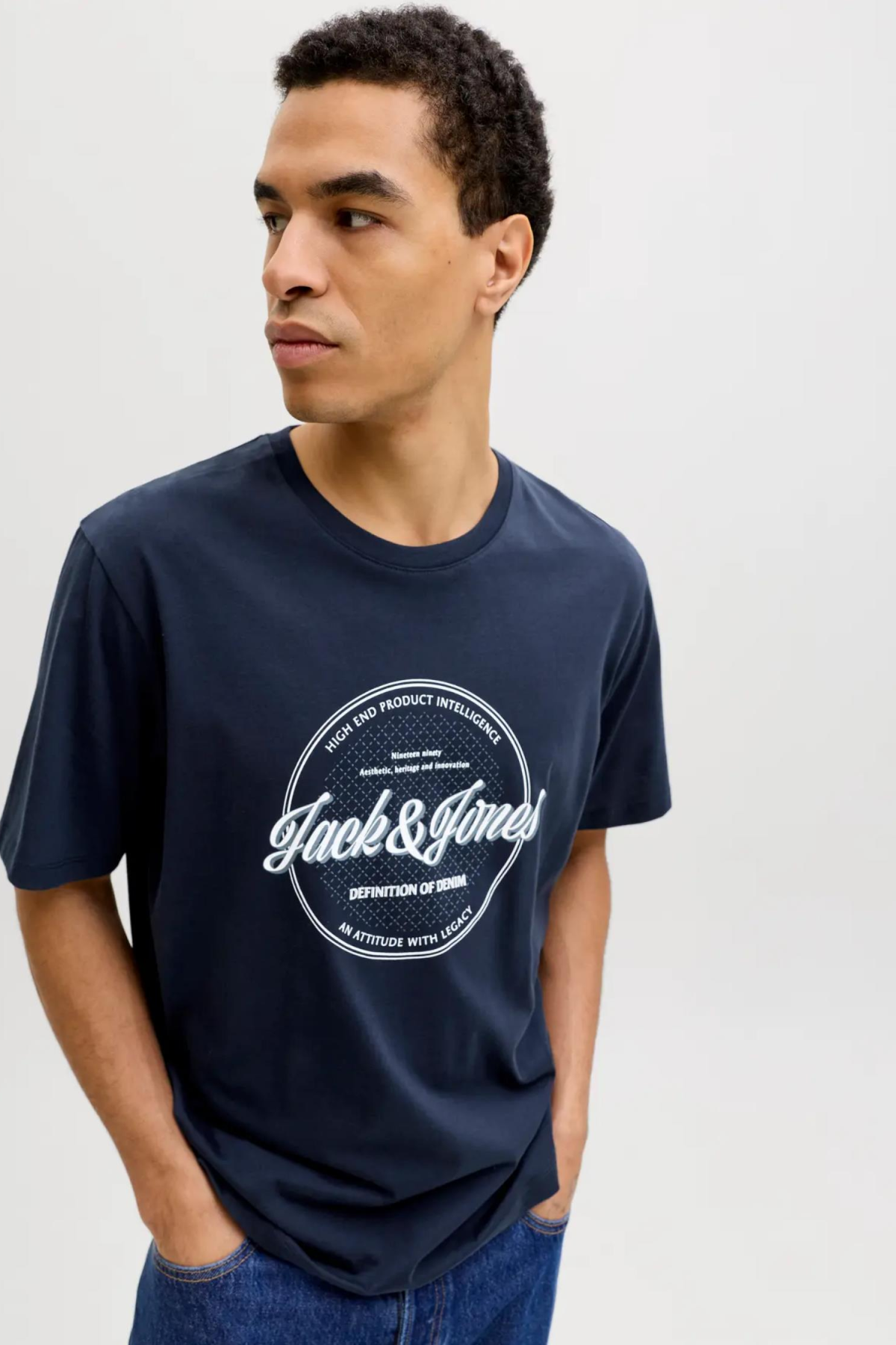 JACK&JONES 12290417 JJEDOVER DENIM TEE 0 YAKA KISA KOL TSH