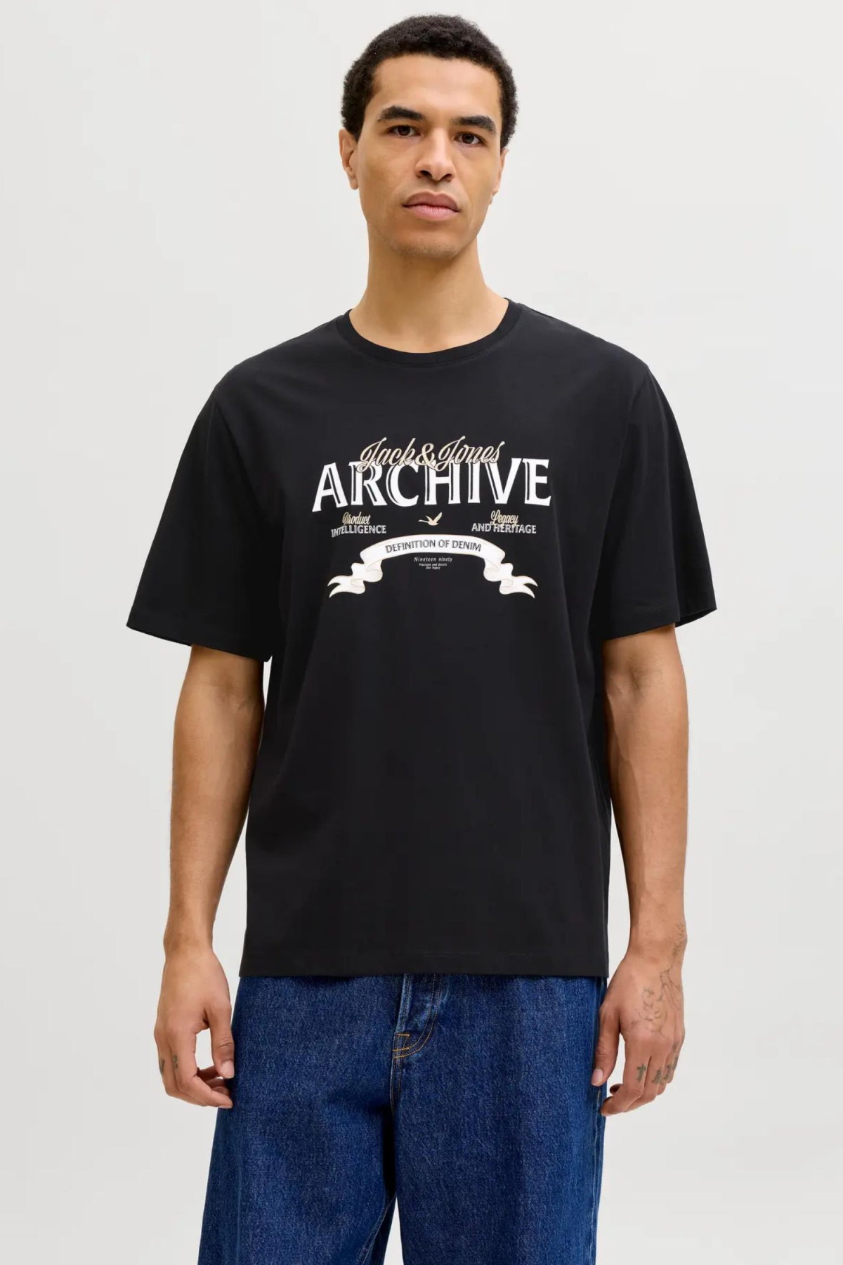 JACK&JONES 12290417 JJEDOVER DENIM TEE 0 YAKA KISA KOL TSH