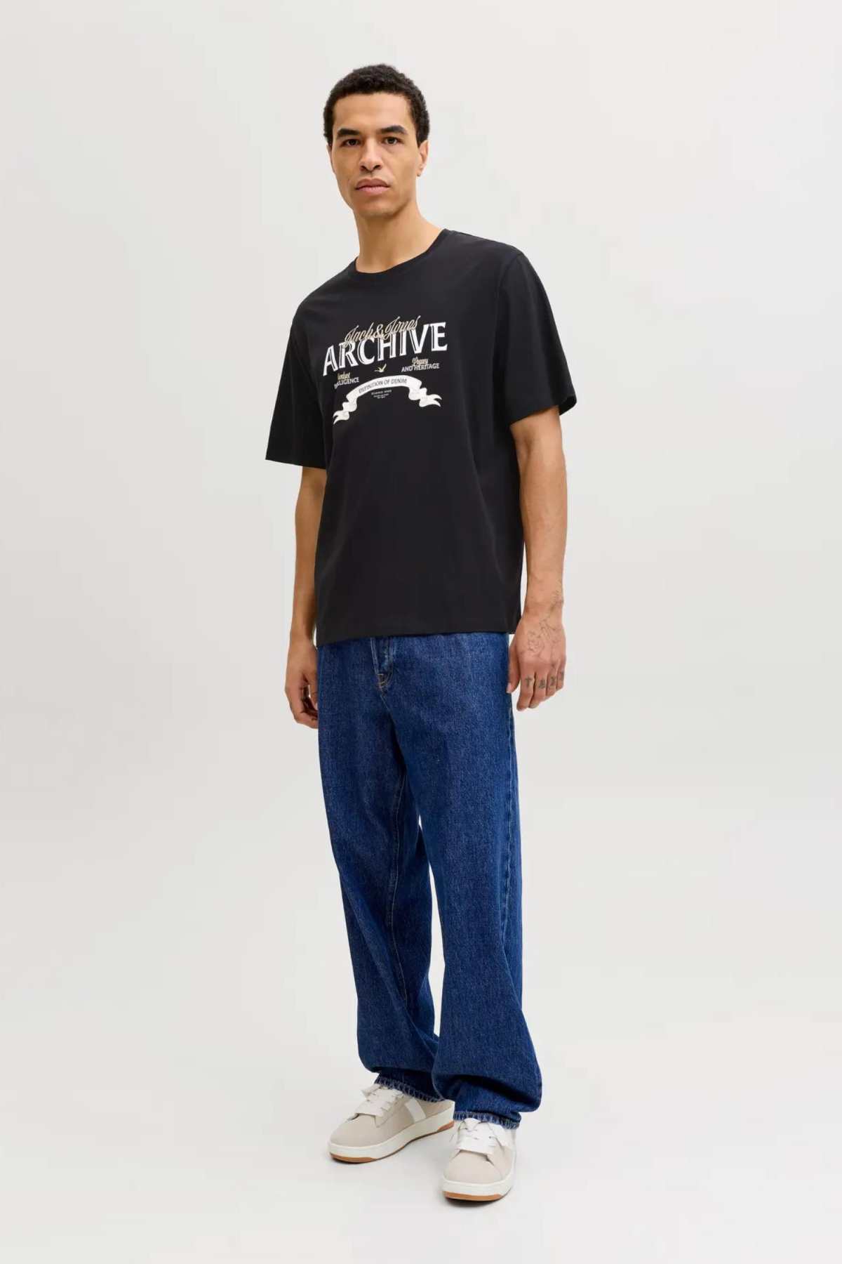 JACK&JONES 12290417 JJEDOVER DENIM TEE 0 YAKA KISA KOL TSH